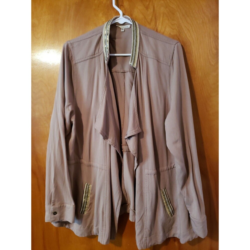 WOMAN'S TAN BEADED BLAZER/JACKET BY:TRU SELF SIZE:1X *NEW WITHOUT TAGS* NICE!